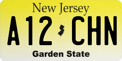 NJ license plate A12CHN