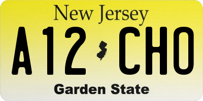 NJ license plate A12CHO