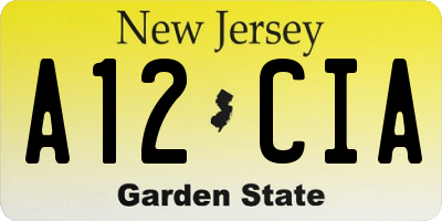NJ license plate A12CIA