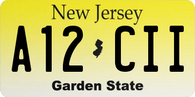 NJ license plate A12CII