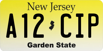 NJ license plate A12CIP