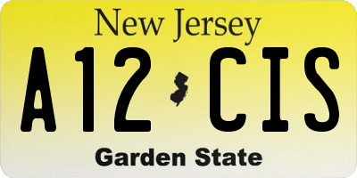 NJ license plate A12CIS