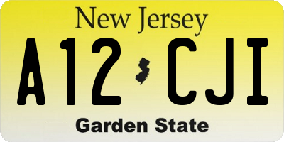 NJ license plate A12CJI