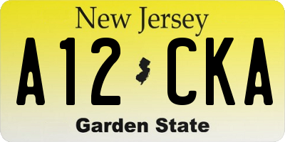 NJ license plate A12CKA