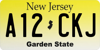 NJ license plate A12CKJ