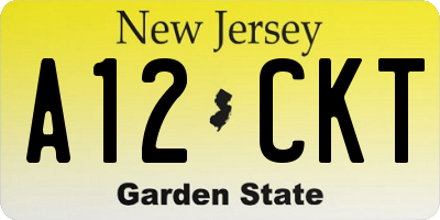 NJ license plate A12CKT