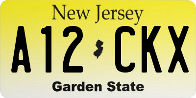 NJ license plate A12CKX