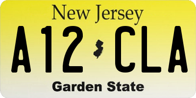 NJ license plate A12CLA