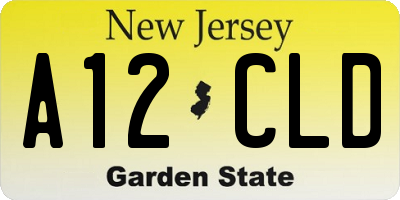 NJ license plate A12CLD