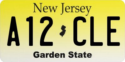 NJ license plate A12CLE