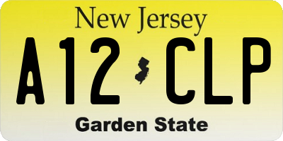 NJ license plate A12CLP