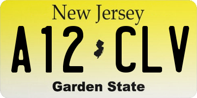 NJ license plate A12CLV