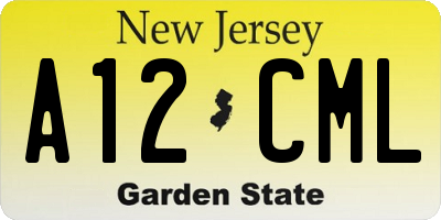 NJ license plate A12CML