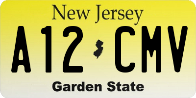 NJ license plate A12CMV
