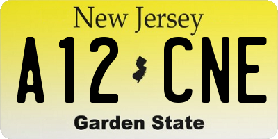 NJ license plate A12CNE