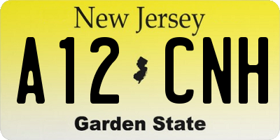 NJ license plate A12CNH