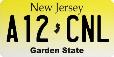 NJ license plate A12CNL