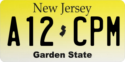NJ license plate A12CPM