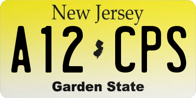 NJ license plate A12CPS