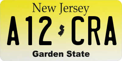 NJ license plate A12CRA