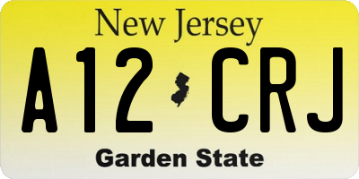 NJ license plate A12CRJ