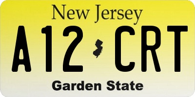 NJ license plate A12CRT