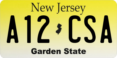 NJ license plate A12CSA