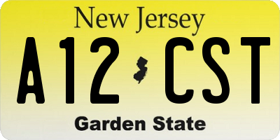 NJ license plate A12CST