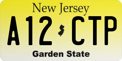 NJ license plate A12CTP