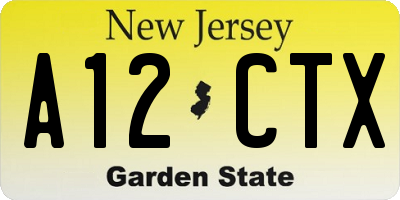 NJ license plate A12CTX