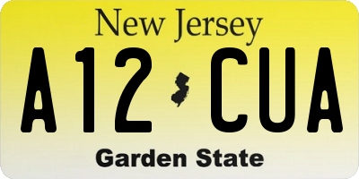 NJ license plate A12CUA