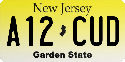 NJ license plate A12CUD