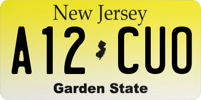 NJ license plate A12CUO