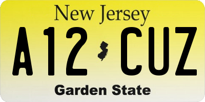 NJ license plate A12CUZ