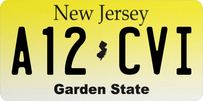 NJ license plate A12CVI