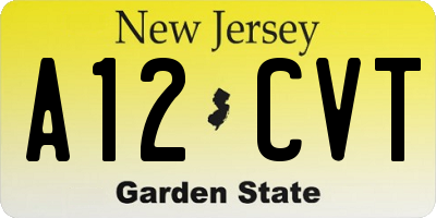 NJ license plate A12CVT