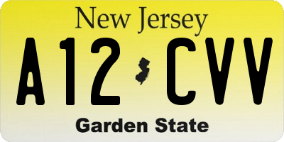 NJ license plate A12CVV