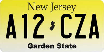 NJ license plate A12CZA