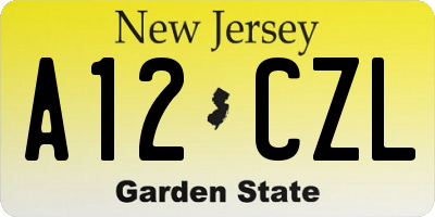 NJ license plate A12CZL
