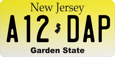 NJ license plate A12DAP