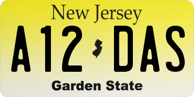 NJ license plate A12DAS