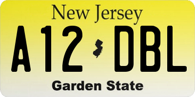 NJ license plate A12DBL