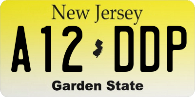 NJ license plate A12DDP