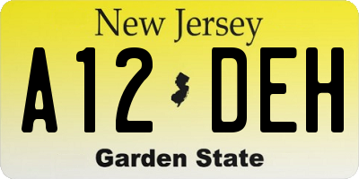 NJ license plate A12DEH