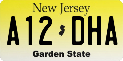 NJ license plate A12DHA