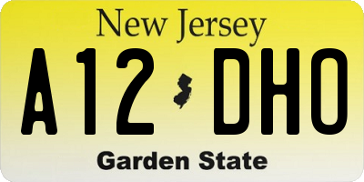 NJ license plate A12DHO