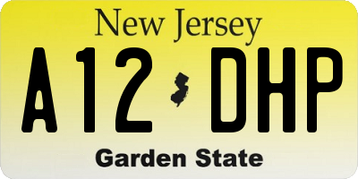 NJ license plate A12DHP