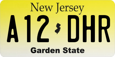 NJ license plate A12DHR