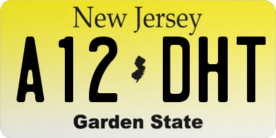 NJ license plate A12DHT