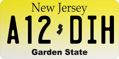 NJ license plate A12DIH